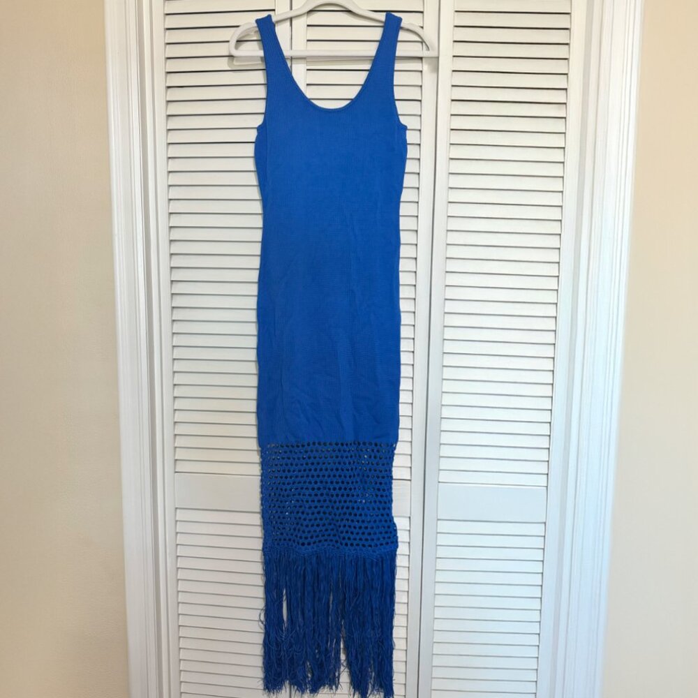 PQ Swim Cobalt Blue Fringe Maxi Dress - Picture 8 of 11